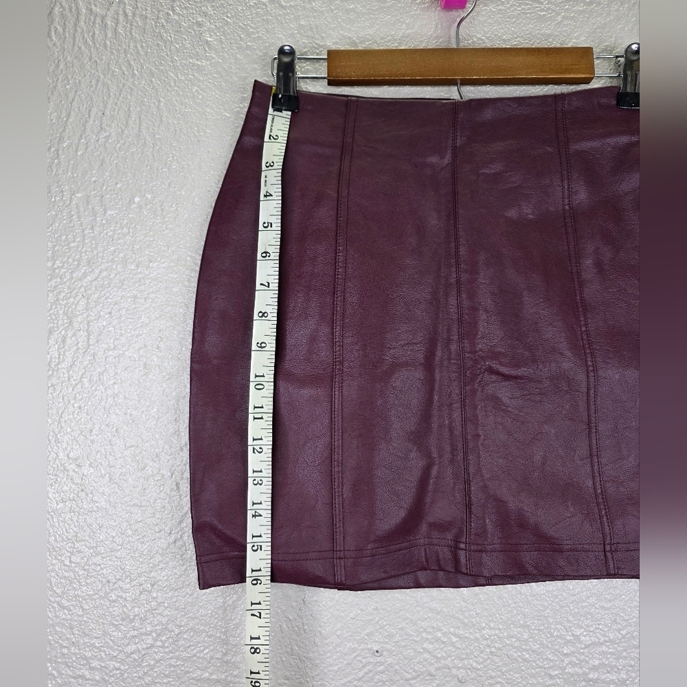 Jolt Nordstrom Faux Vegan Leather Burgundy Mini Elegant Burgundy Leather Skirt 7 - Picture 16 of 16